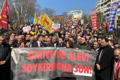 alevilerin suriye baskonsoloslugu onundeki eylemine polis engeli